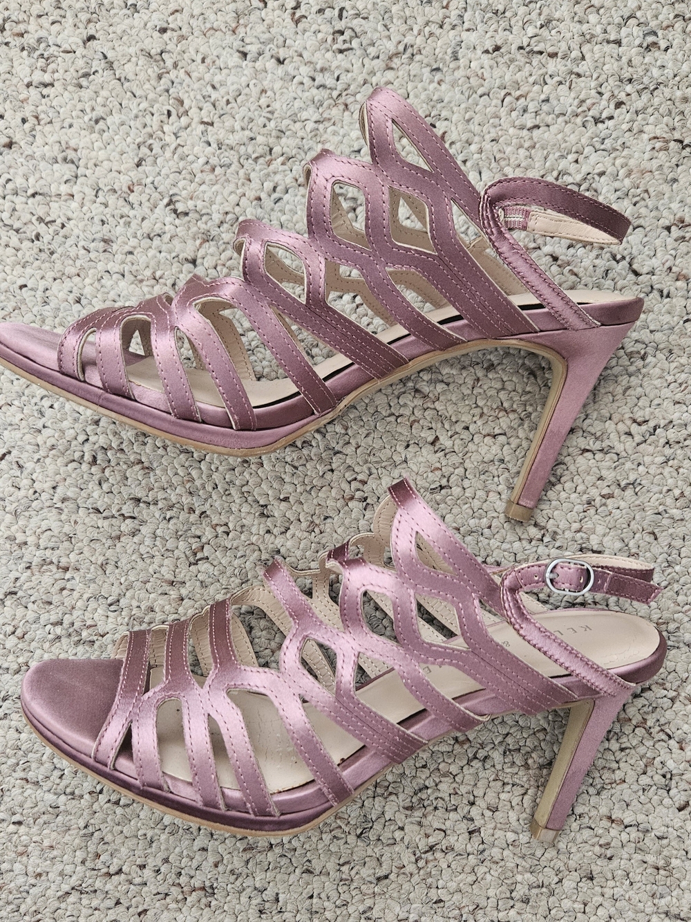 Kelly & Katie Metallic Rose-Pink Strappy High Heels